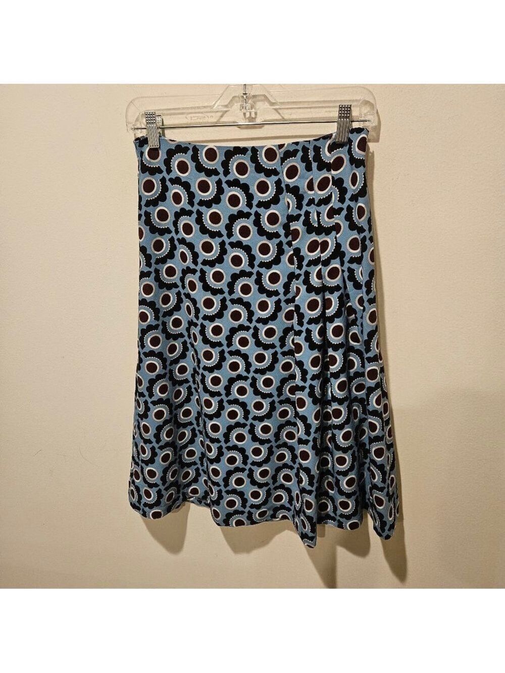 Women's Ann Taylor Factory Abstract Floral Skirt Size 2 Blue, Brown , White